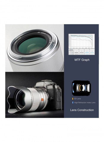 Auto Focus Camera Lens Large Aperture Silver