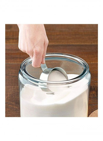 Glass Storage Jar Clear/Silver 8.6 x 8.6 x 11.8inch
