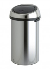 Touch Trash Bin Silver/Black