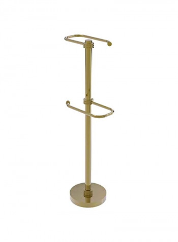 Two Role Toilet Tissue Stand Holder Gold