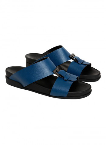 Buckle Detail Arabic Sandals Blue