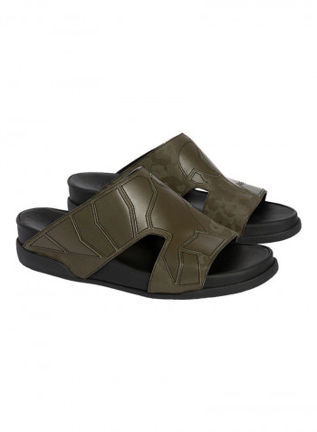 Camo Print Arabic Sandals Brown