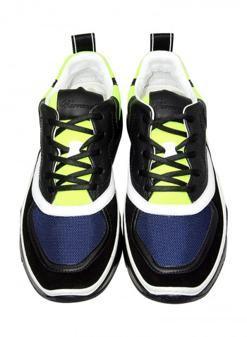 Men's Contrast Sneakers Black/Navy/Lime Green