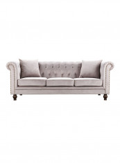 3-Seater Sofia Tufted Sofa With Scatter Cushions Grey