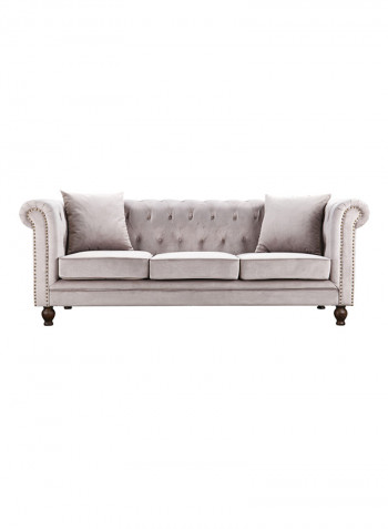 3-Seater Sofia Tufted Sofa With Scatter Cushions Grey