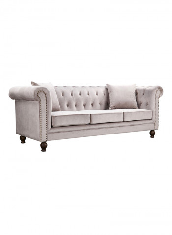 3-Seater Sofia Tufted Sofa With Scatter Cushions Grey