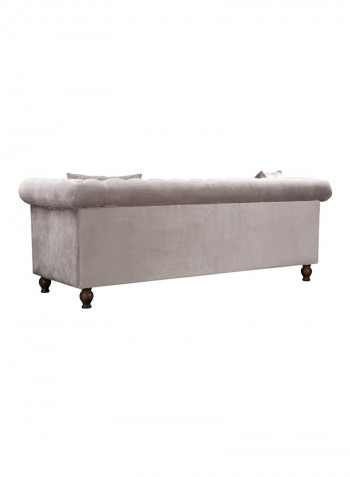 3-Seater Sofia Tufted Sofa With Scatter Cushions Grey
