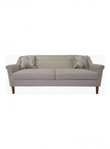 Clair 3-Seater Sofa With 2-Cushions Grey 81x201x88cm