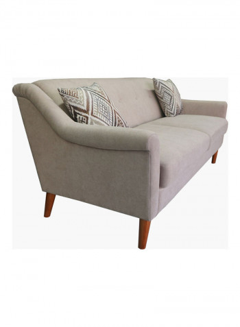 Clair 3-Seater Sofa With 2-Cushions Grey 81x201x88cm