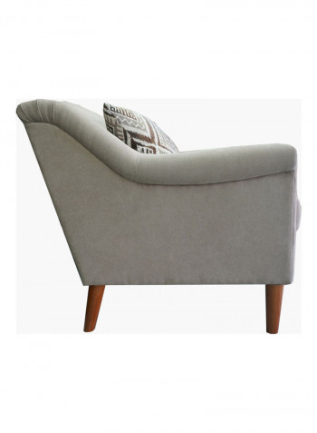 Clair 3-Seater Sofa With 2-Cushions Grey 81x201x88cm
