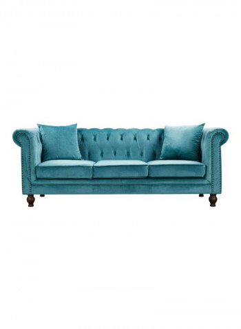 Sofia 3-Seater Sofa With Scatter Cushions Green 216x80x88cm