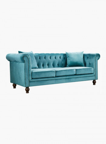 Sofia 3-Seater Sofa With Scatter Cushions Green 216x80x88cm
