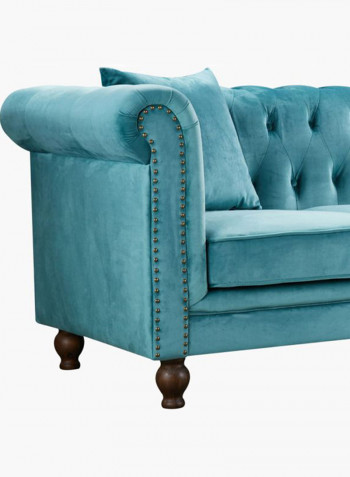 Sofia 3-Seater Sofa With Scatter Cushions Green 216x80x88cm