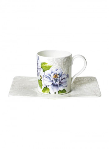 12-Piece Quinsai Garden Coffee Cup And Saucer Set White/Purple/Green