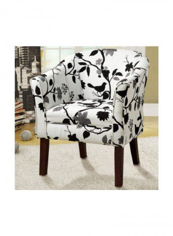 Upholstered Accent Chair White/Black