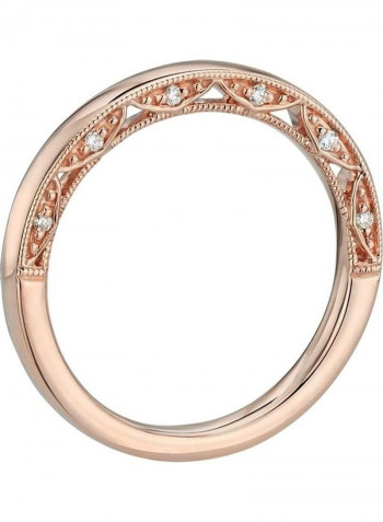 18 Karat Rose Gold Pave And Milgrain Diamond Ring