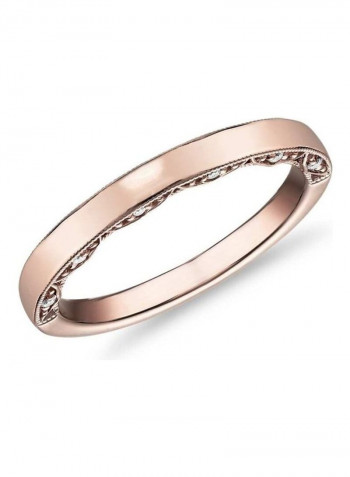 18 Karat Rose Gold Pave And Milgrain Diamond Ring