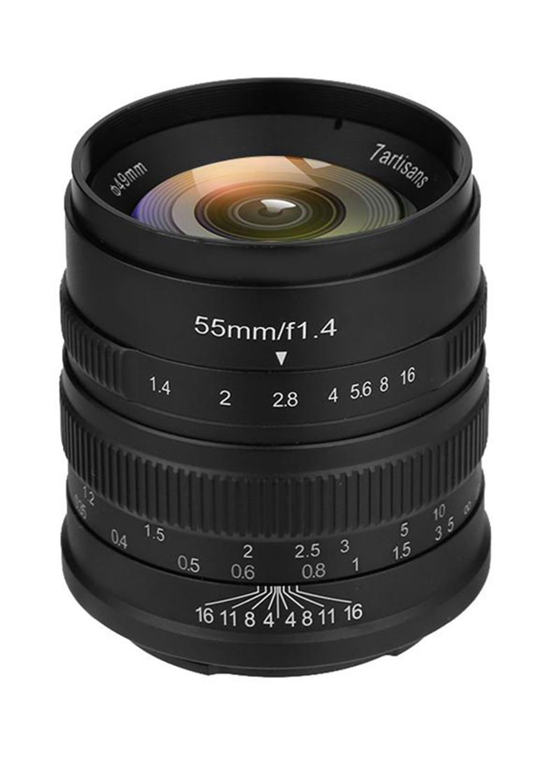 7artisans F1.4 Manual Focus Micro Camera Lens For Panasonic E Mount 55millimeter Black