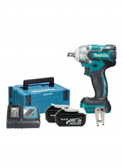 Cordless Impact Wrench With 2 Battery And Charger Black/Blue/Silver 147millimeter