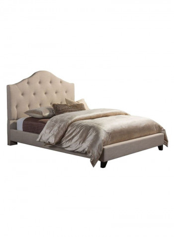 Anica Scalloped Modern Platform Bed Without Mattress Beige 180 x 200centimeter