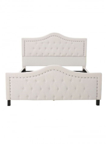 Livi Upholstered Bed Frame And Headboard Set With Mattress Grey 90 x 200centimeter