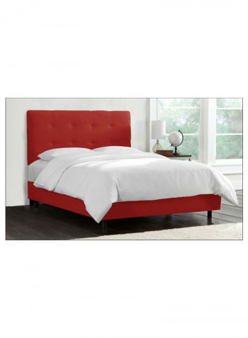 Skyline Tufted Bed With Mattress Red 160 x 200centimeter