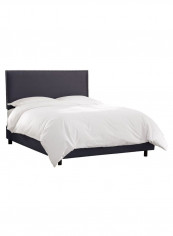 Burling Nail Button Border Bed Without Mattress Blue 180 x 200centimeter