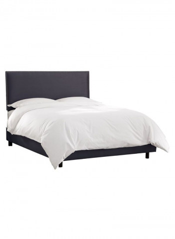 Burling Nail Button Border Bed Without Mattress Blue 180 x 200centimeter