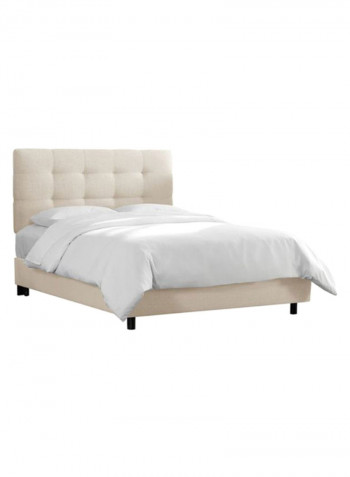Skyline Tufted Bed With Mattress Off White 160 x 200centimeter