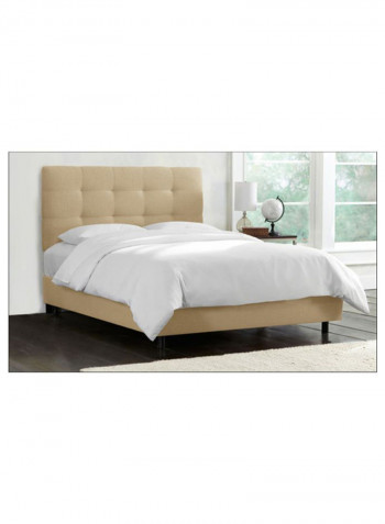Skyline Tufted Bed With Mattress Sandstone 160 x 200centimeter