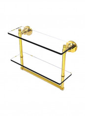 Washington Square Collection Two Tiered Integrated Towel Bar Glass Shelf Clear/Gold 16inch reviews Washington Square Collection Two Tiered Integrated Towel Bar Glass Shelf Clear/Gold 16inch