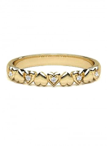 18K Gold Exquisite Design Heart Diamond Ring