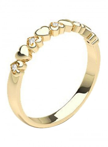 18K Gold Exquisite Design Heart Diamond Ring