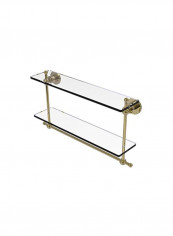 2-Tier Astor Place Collection Glass Shelf With Towel Bar Clear/Gold 22inch