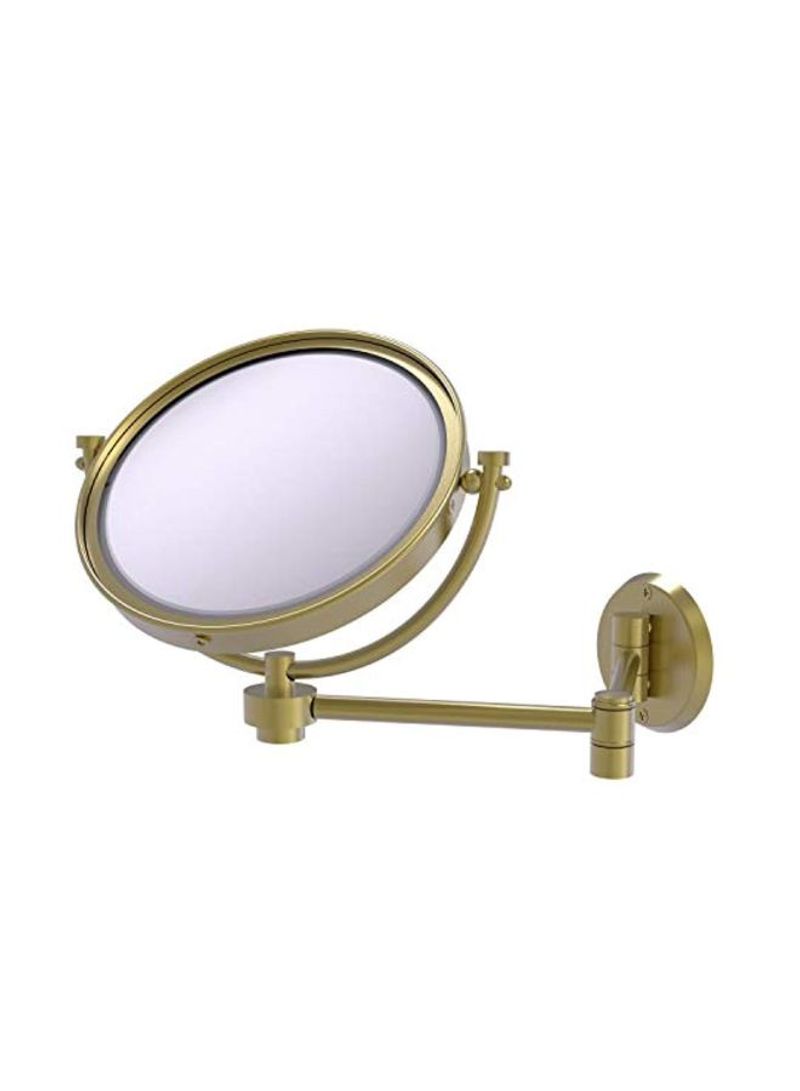 Wall Mounted 4X Magnification Mirror Satin Brass/Clear 8inch