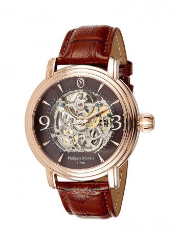 Men's Leather Analog Watch LA1431ROO