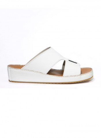 Leather Arabic Sandals White/Brown