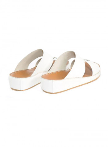 Leather Arabic Sandals White/Brown