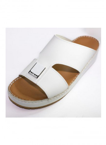 Leather Arabic Sandals White/Brown