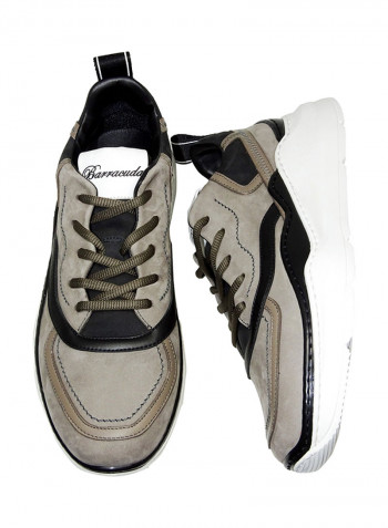 Men's Stitch Detail Sneakers Taupe