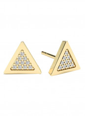 18K Gold Exquisite Design Triangle Diamond Stud Earring