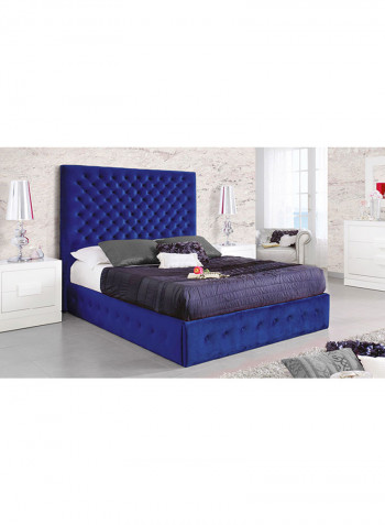 Modern Frame For Queen Bed Without Mattress Blue 200x200x150cm