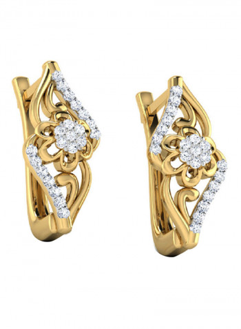 18K Gold Exquisite Design Diamond Stud Earring