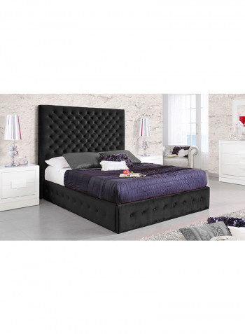 Modern Frame For Queen Bed Without Mattress Black 200x200x150cm