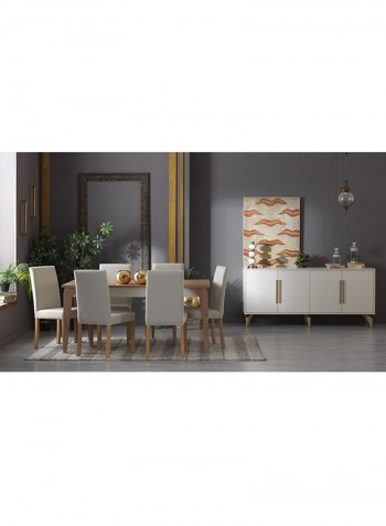 Moonlight 7-Piece Dining Table Set Multicolour