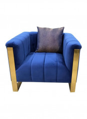 Rosanna 1 Seater Fabric Sofa Navy Blue L 94 X W 90 X H 72.5cm