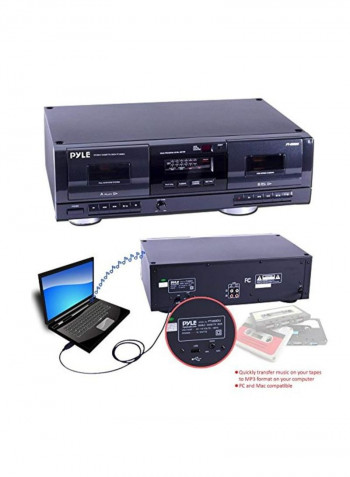Dual Stereo Cassette Tape Deck PT659DU Black