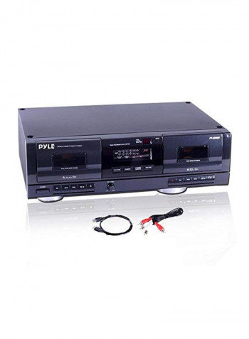 Dual Stereo Cassette Tape Deck PT659DU Black