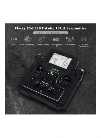 Fs-Pl18 Transmitter With Ftr10 Ftr16S Touch Screen For Racing Drone Rc Helicopter Airplane