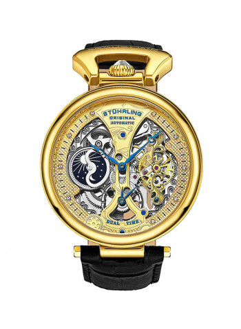 Men's Casual Leather Automatic Skeleton Wrist Watch 3920.2